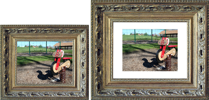 Frame size change example